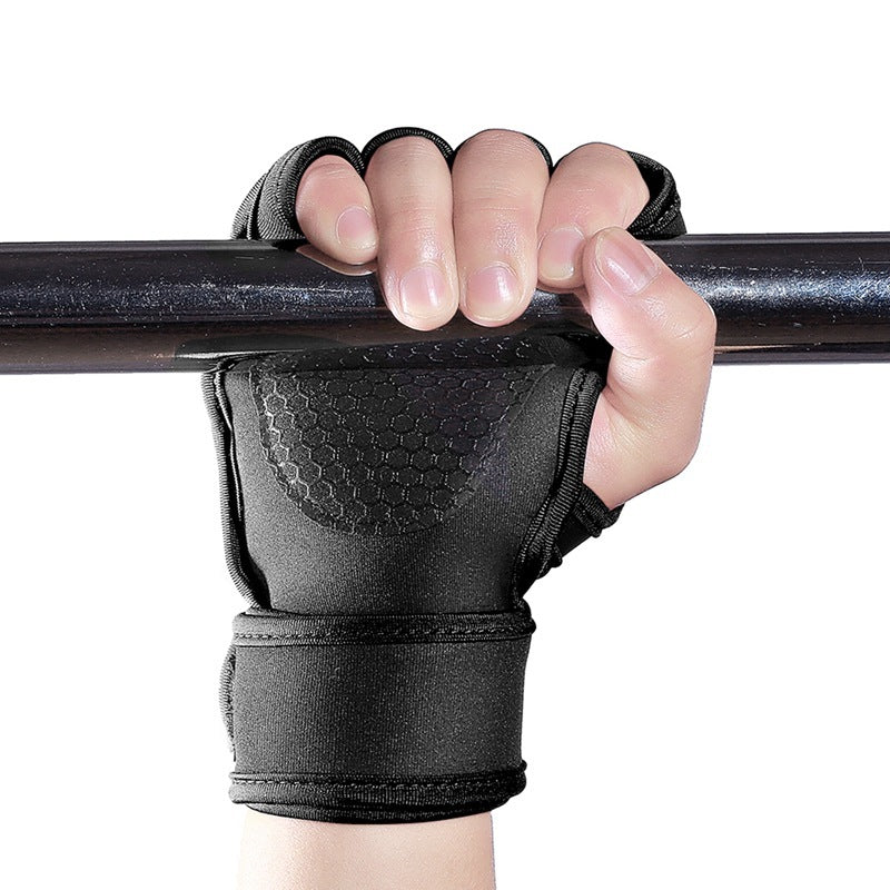 Fitness weightlifting anti-skid riding hard pull half finger gloves