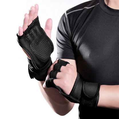 Fitness weightlifting anti-skid riding hard pull half finger gloves