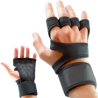 Fitness weightlifting anti-skid riding hard pull half finger gloves