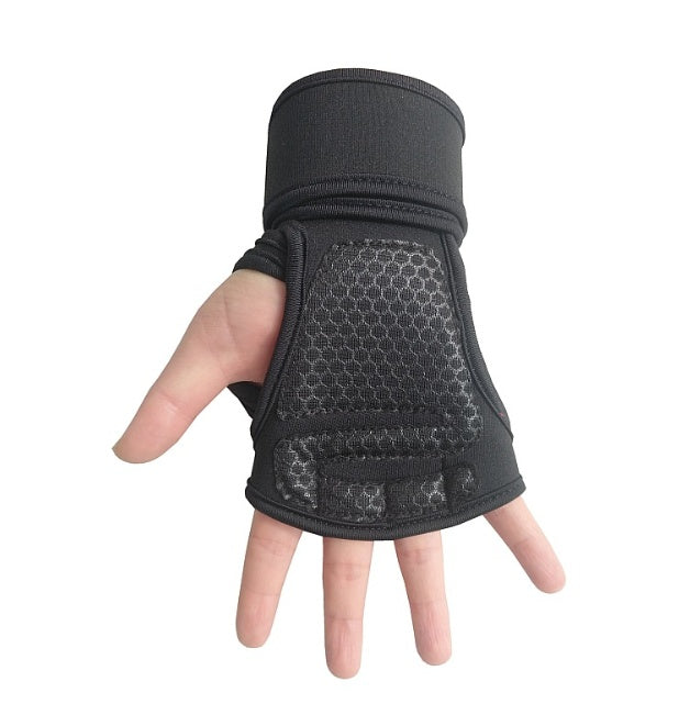 Fitness weightlifting anti-skid riding hard pull half finger gloves