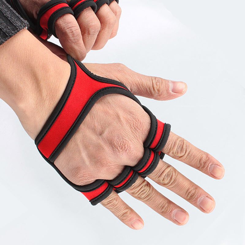 Fitness weightlifting anti-skid riding hard pull half finger gloves