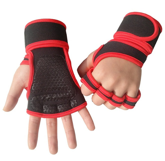 Fitness weightlifting anti-skid riding hard pull half finger gloves